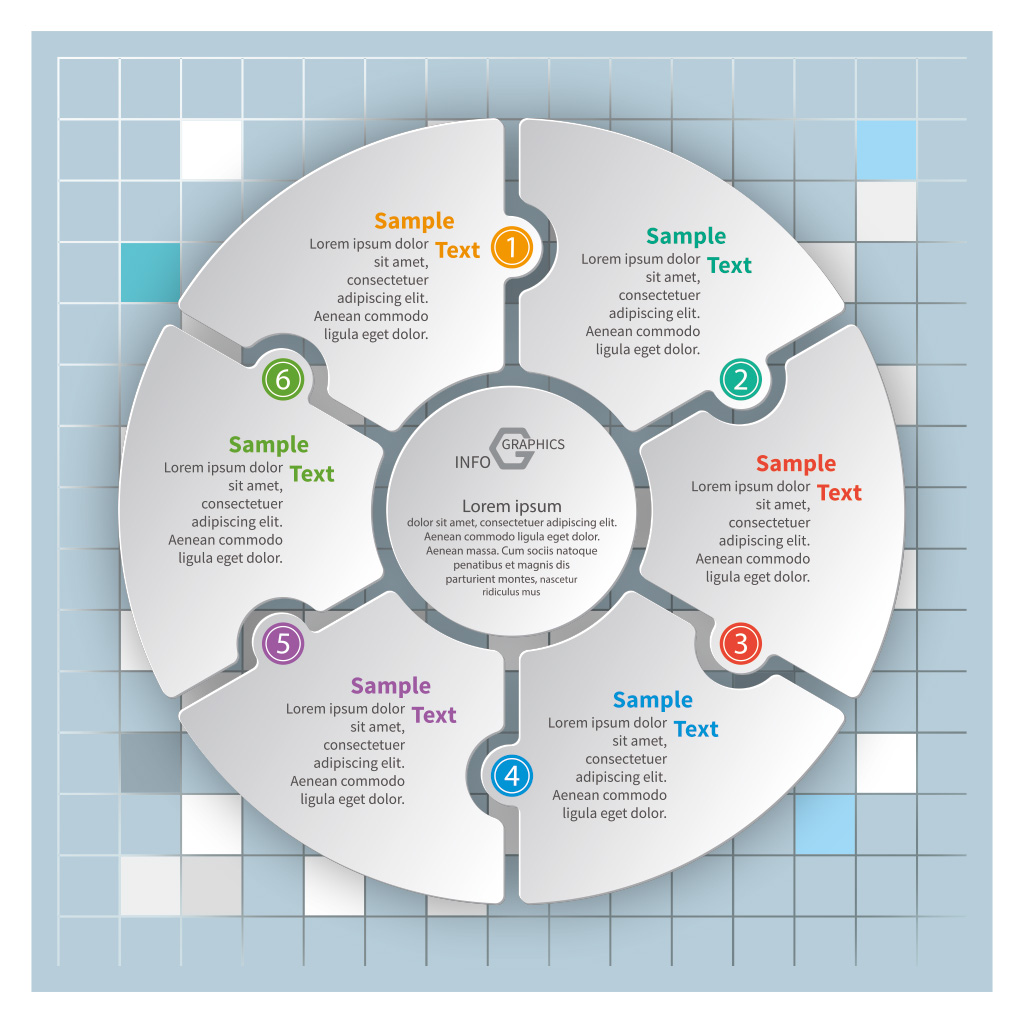 圆形数据统计图CDR素材插图