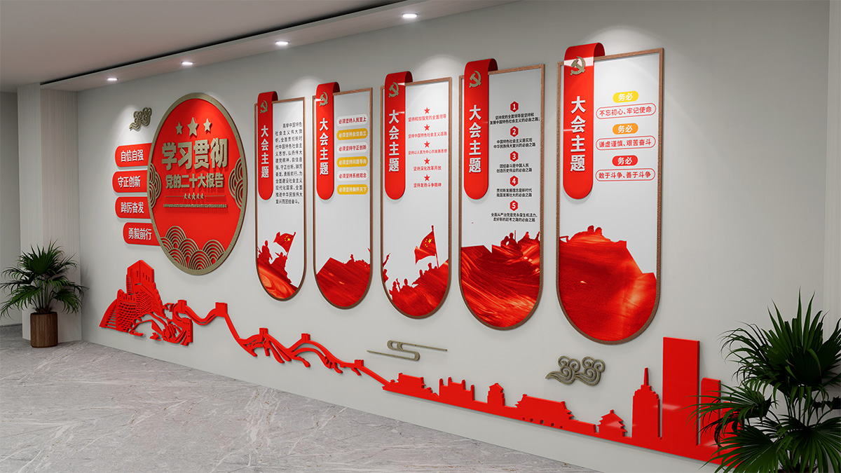 学习贯彻二十大文化墙插图1
