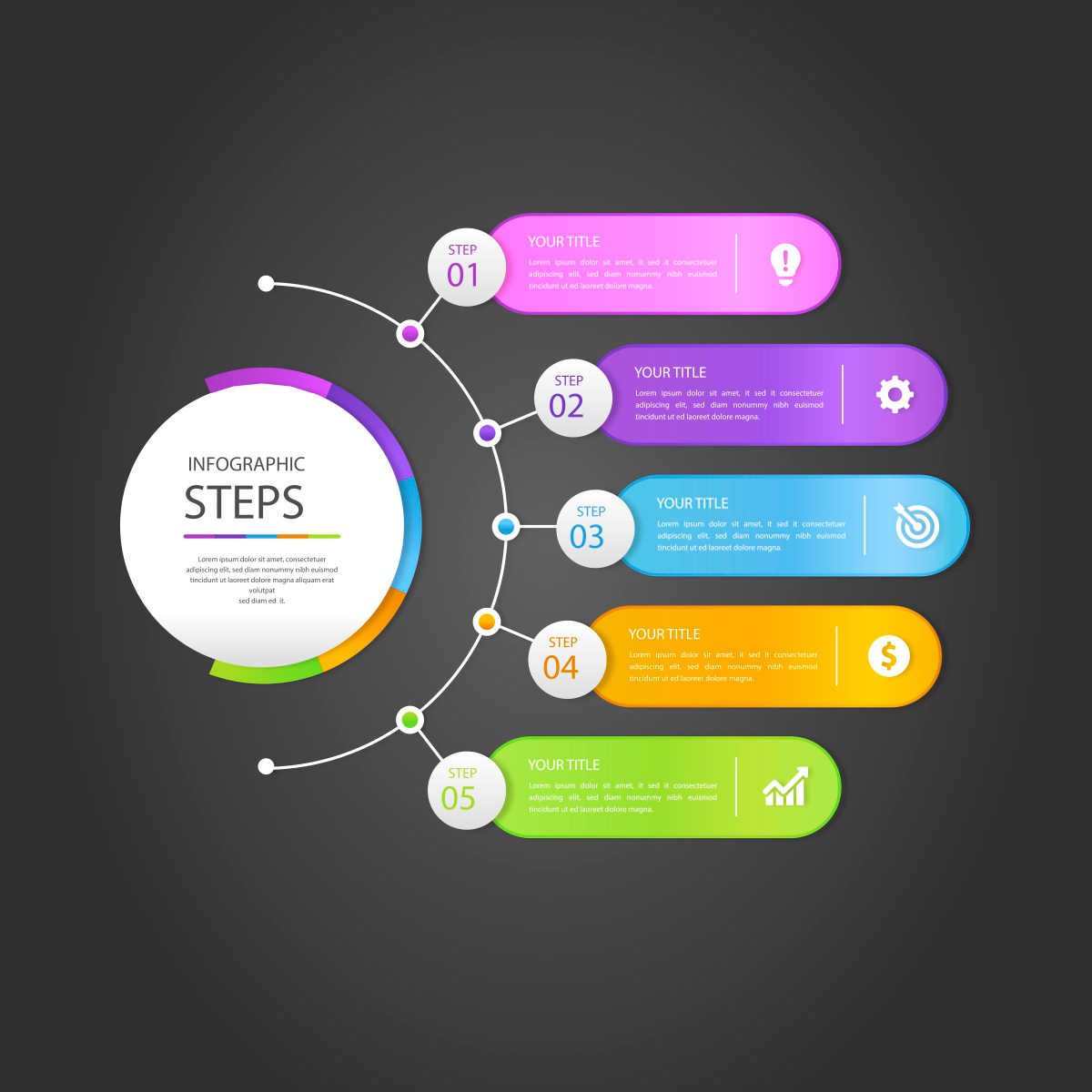 步骤信息图CDR矢量素材插图