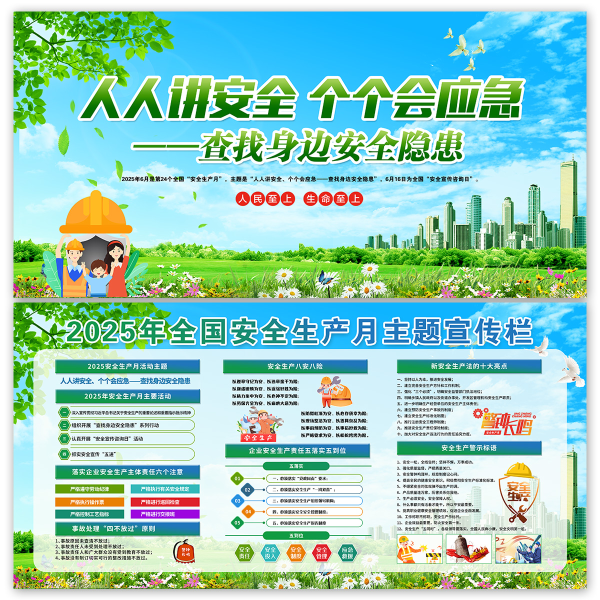 2025年安全生产月主题展板插图
