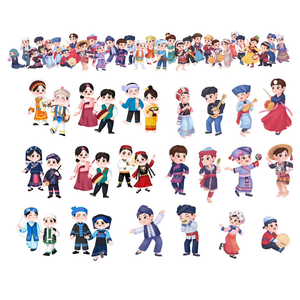 民族团结人物高清免扣素材插图