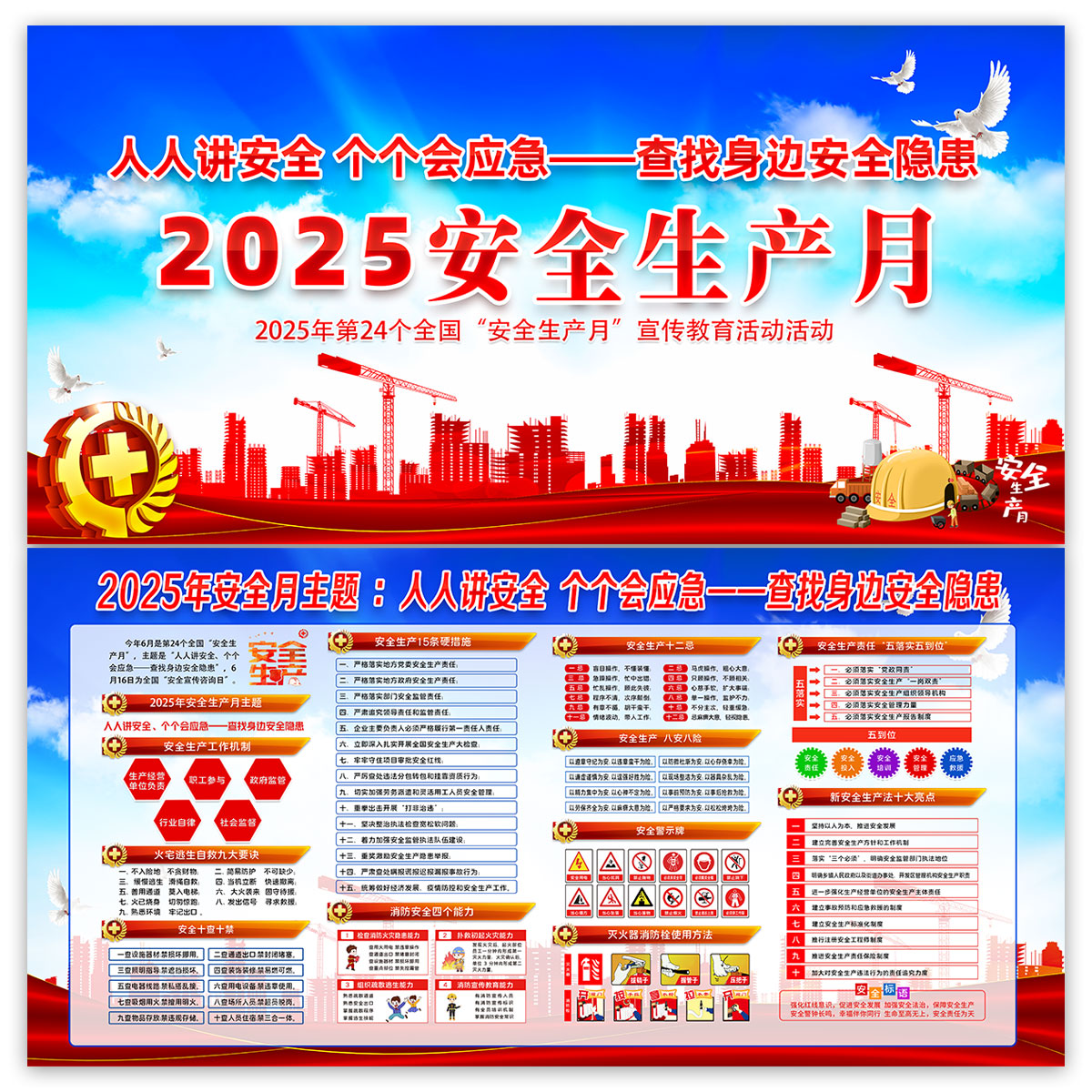 2025安全生产月宣传展板插图