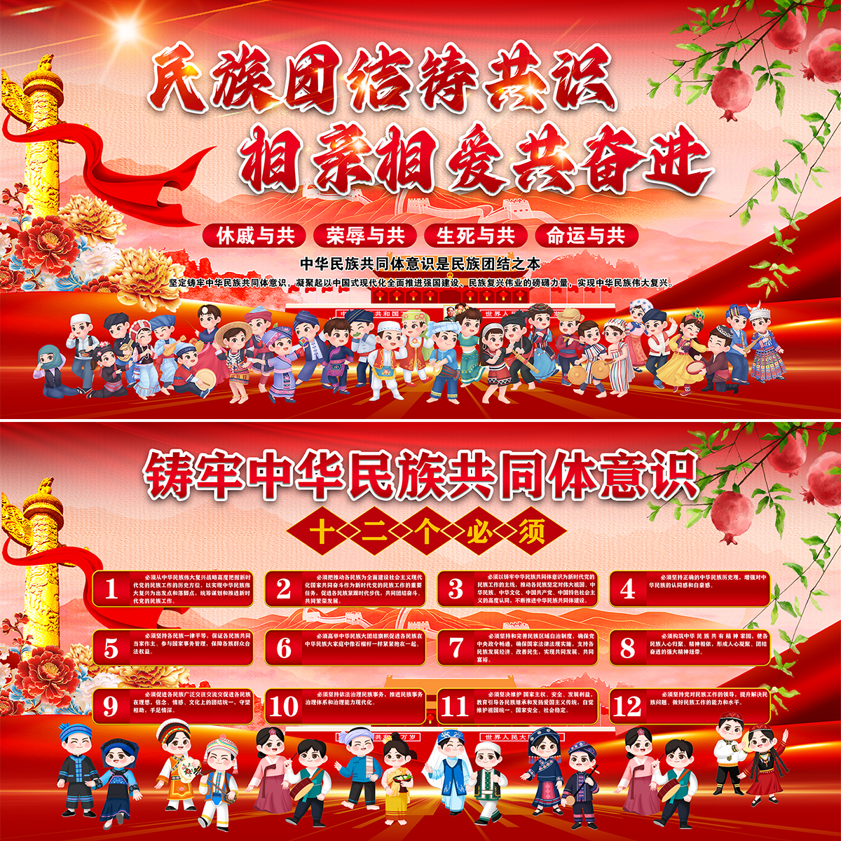 民族团结展板插图