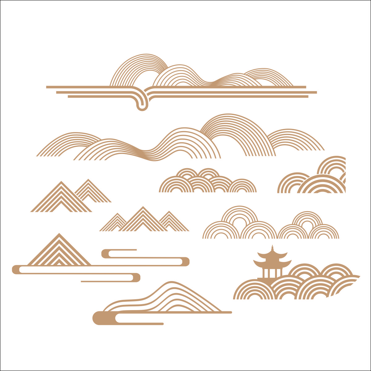 线条山CDR素材插图