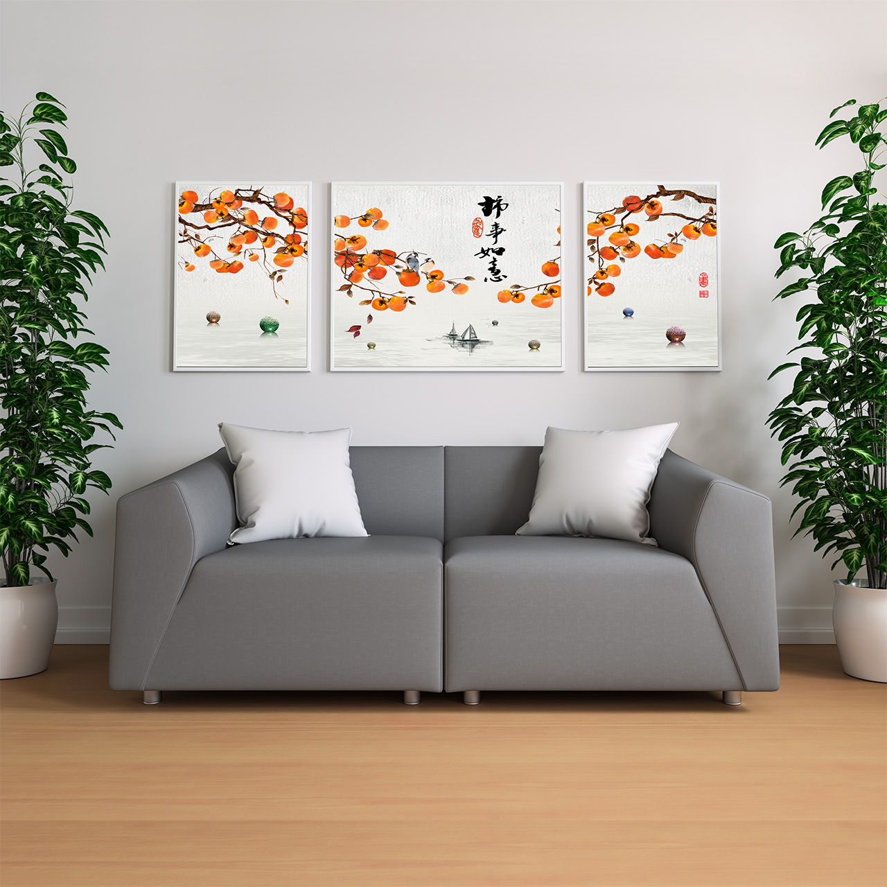 柿柿如意装饰画插图