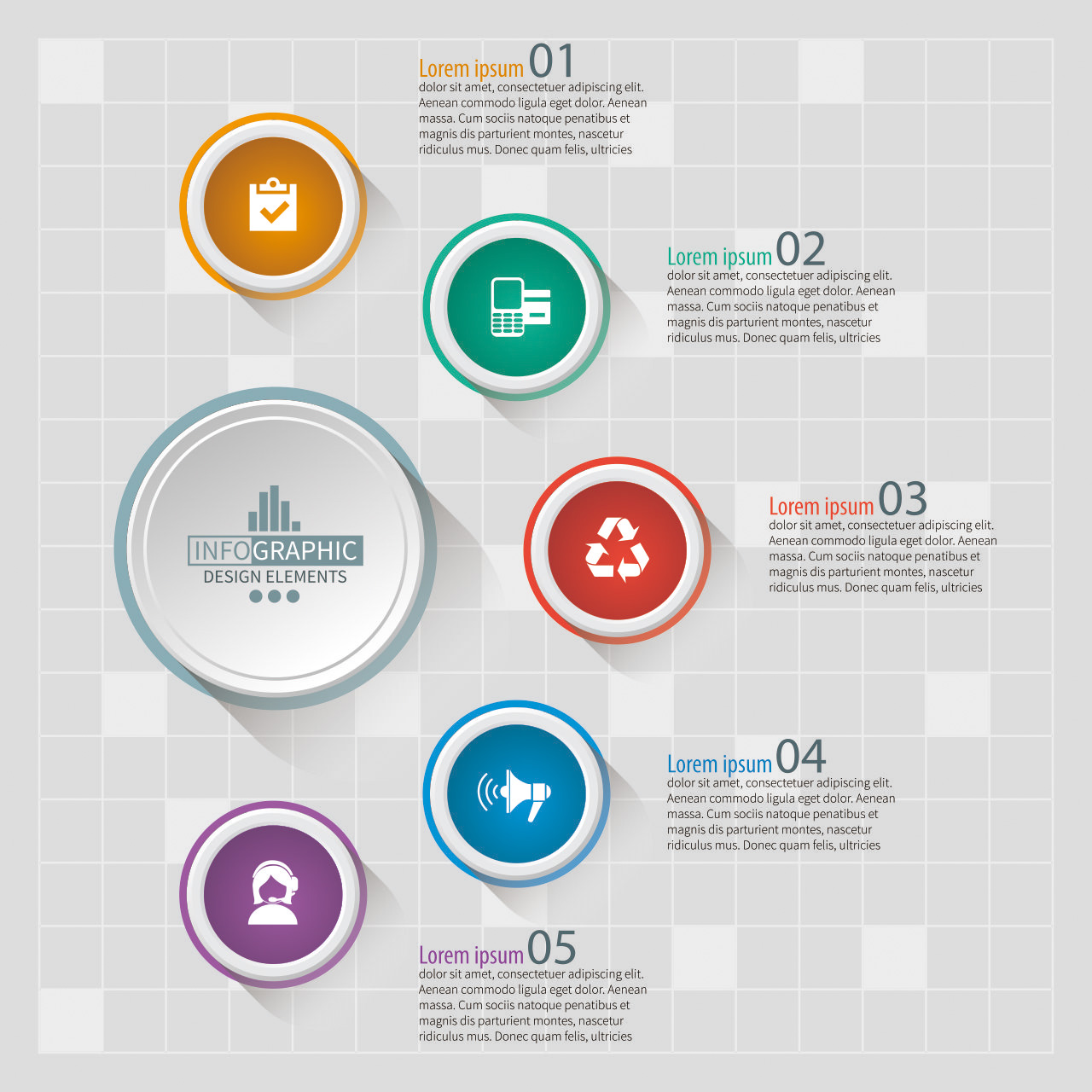 花瓣形数据统计图CDR素材插图