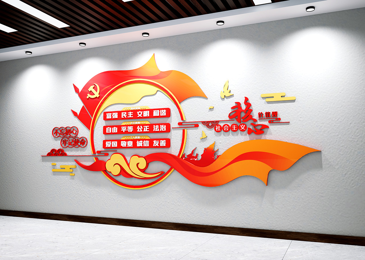 核心价值观党建文化墙插图1