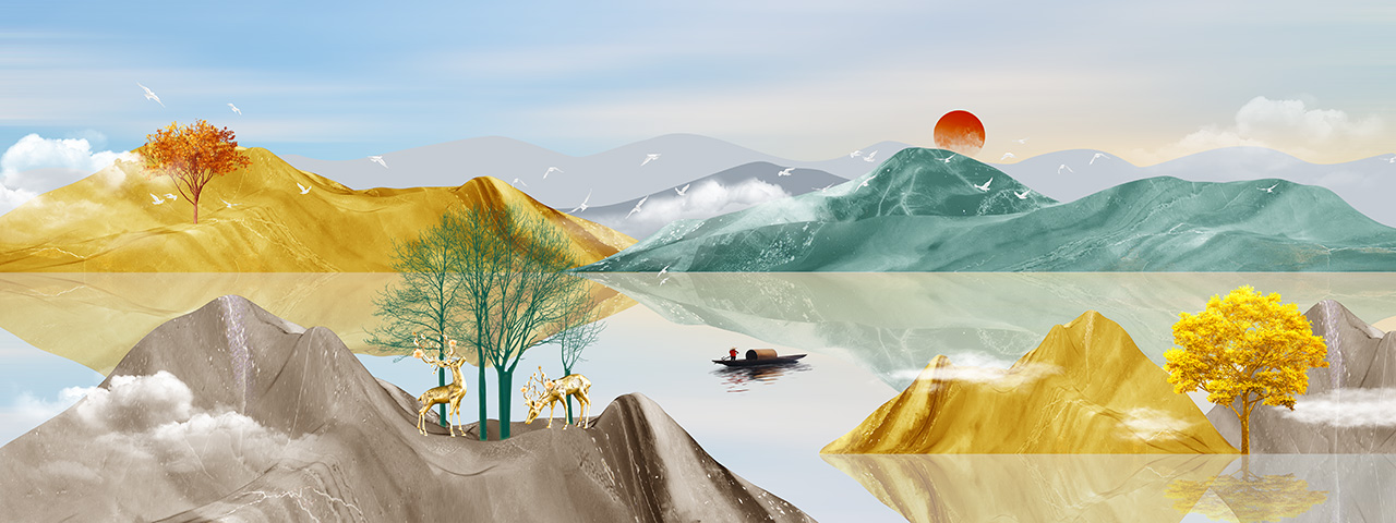 客厅装饰画三联画插图1