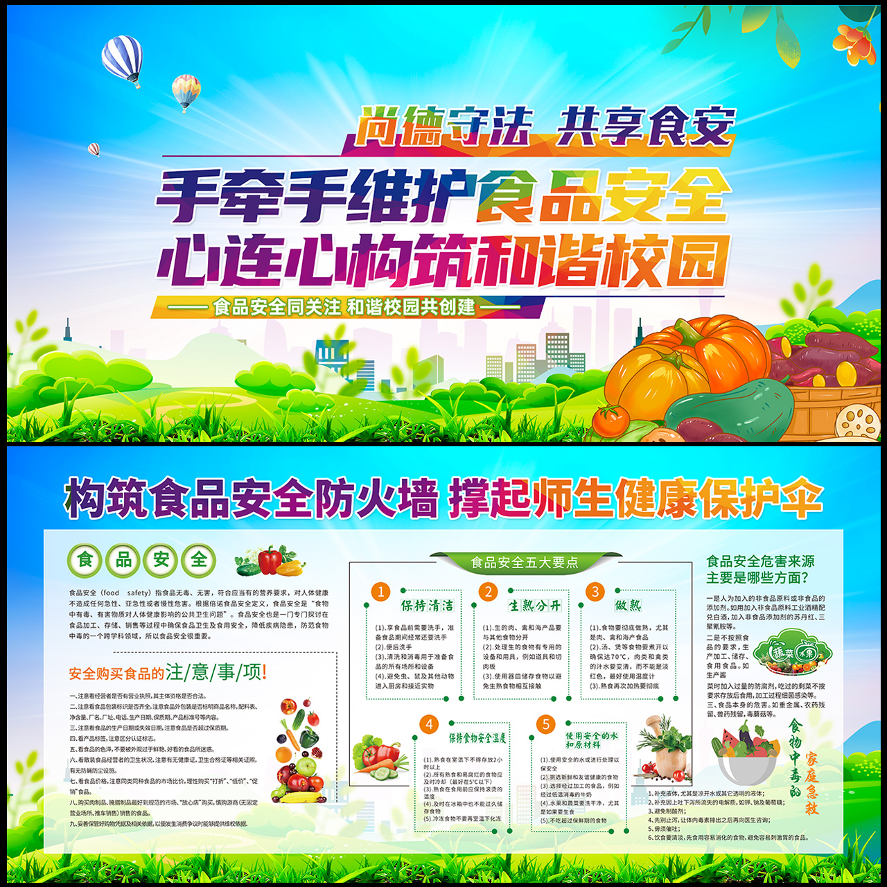 尚德守法共享食安食品安全宣传展板插图