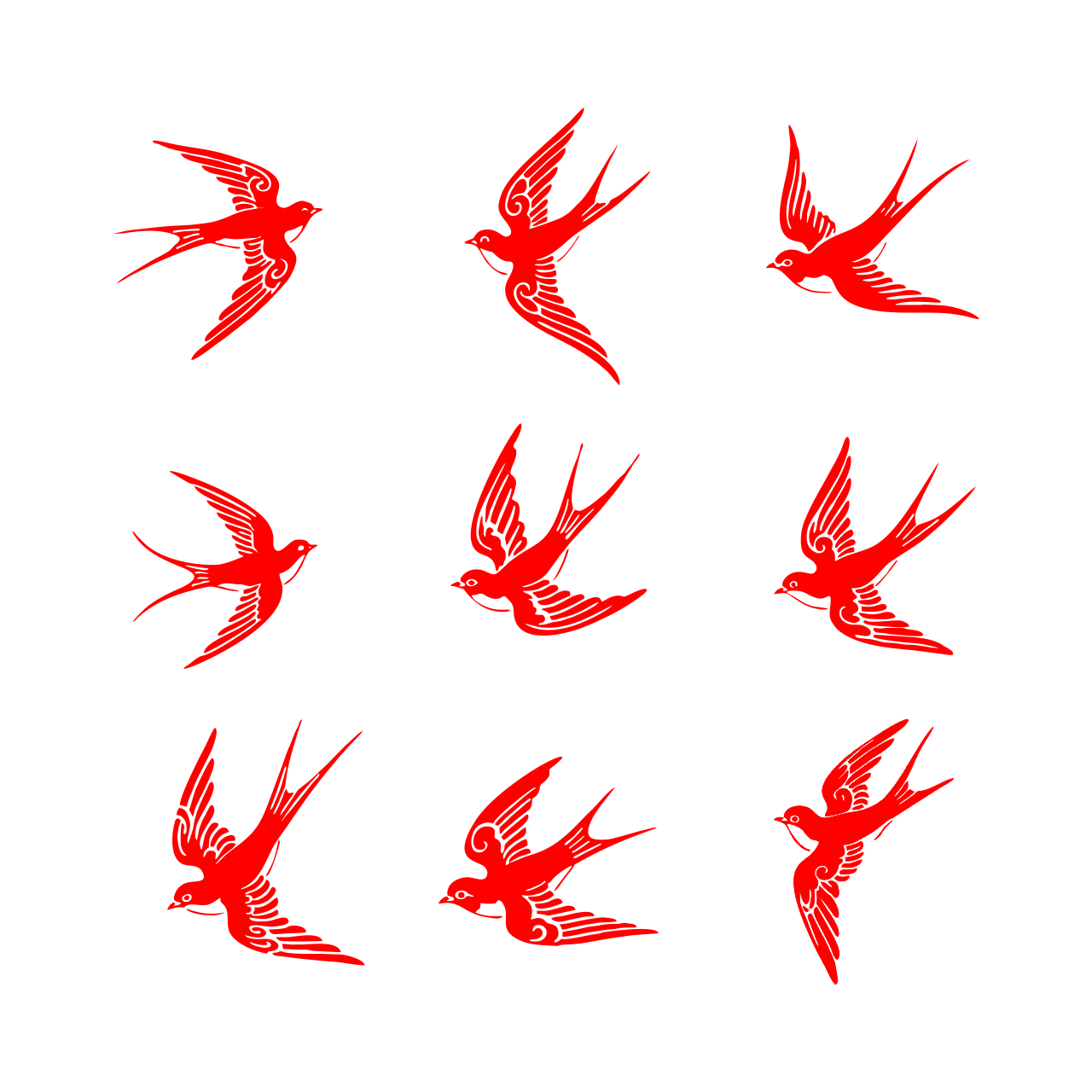 形态各异的燕子CDR素材插图