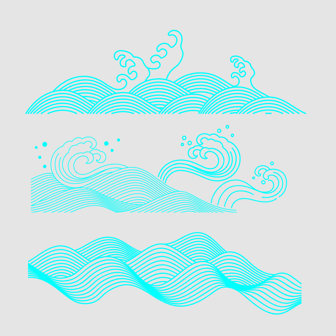 浪花CDR矢量素材插图