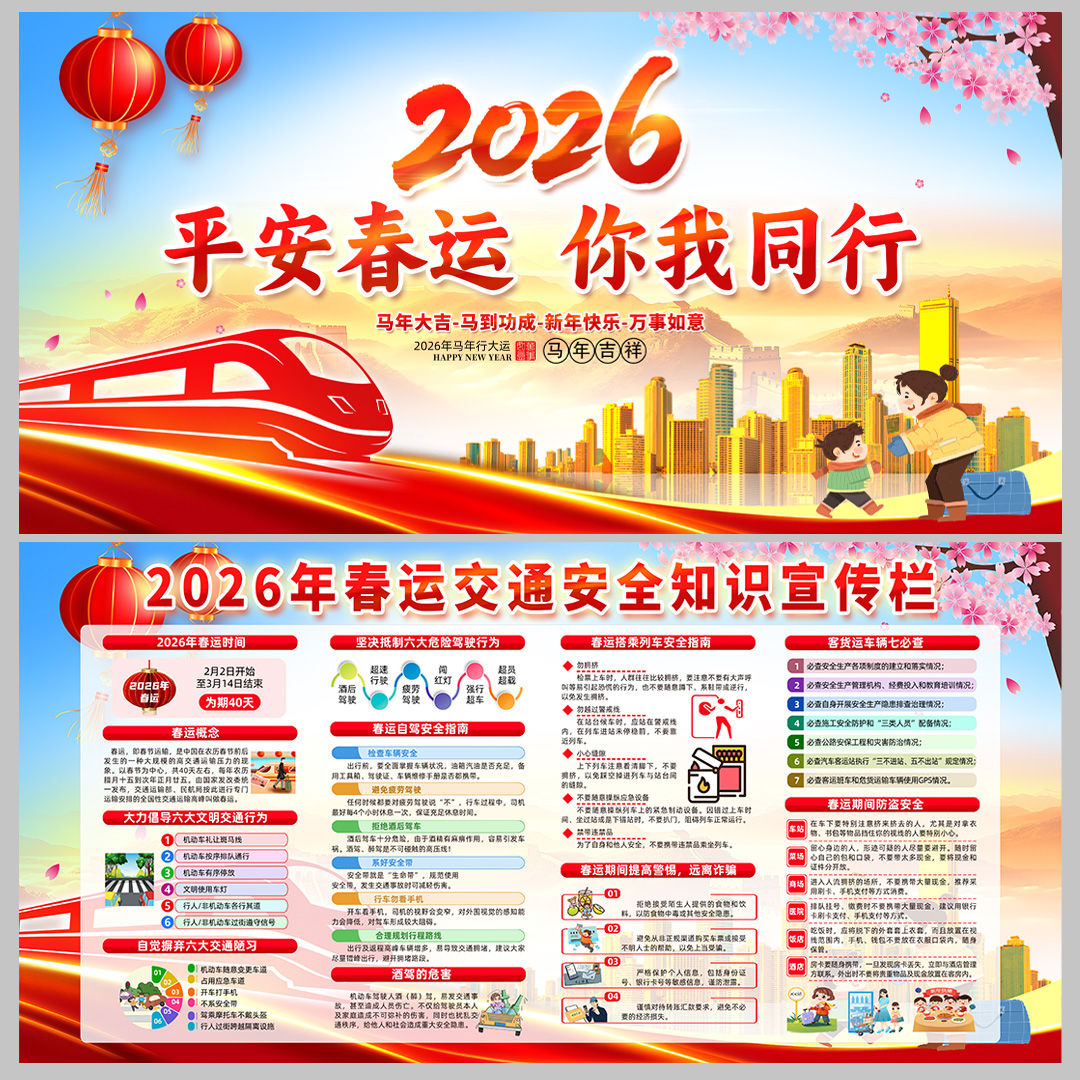 2026春运交通安全宣传展板插图