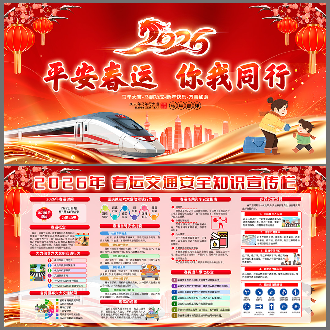 2026春运交通安全宣传展板插图