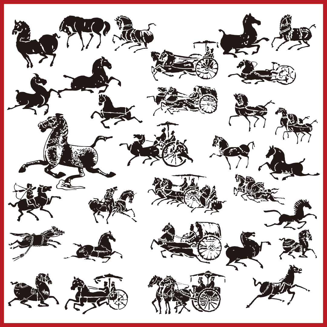 各种古典马纹样CDR素材插图