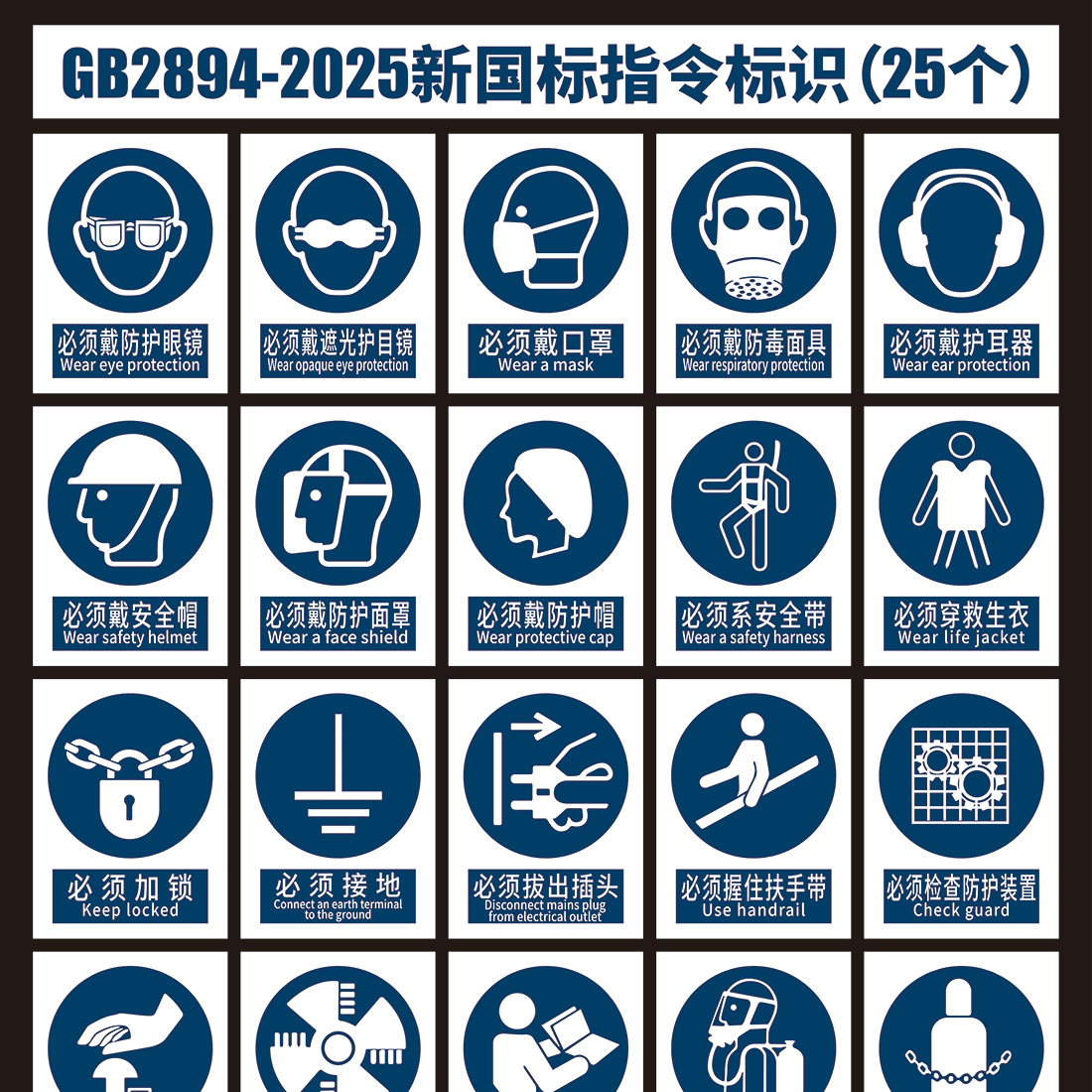 GB2894-2025新国标指令标识警告标识插图