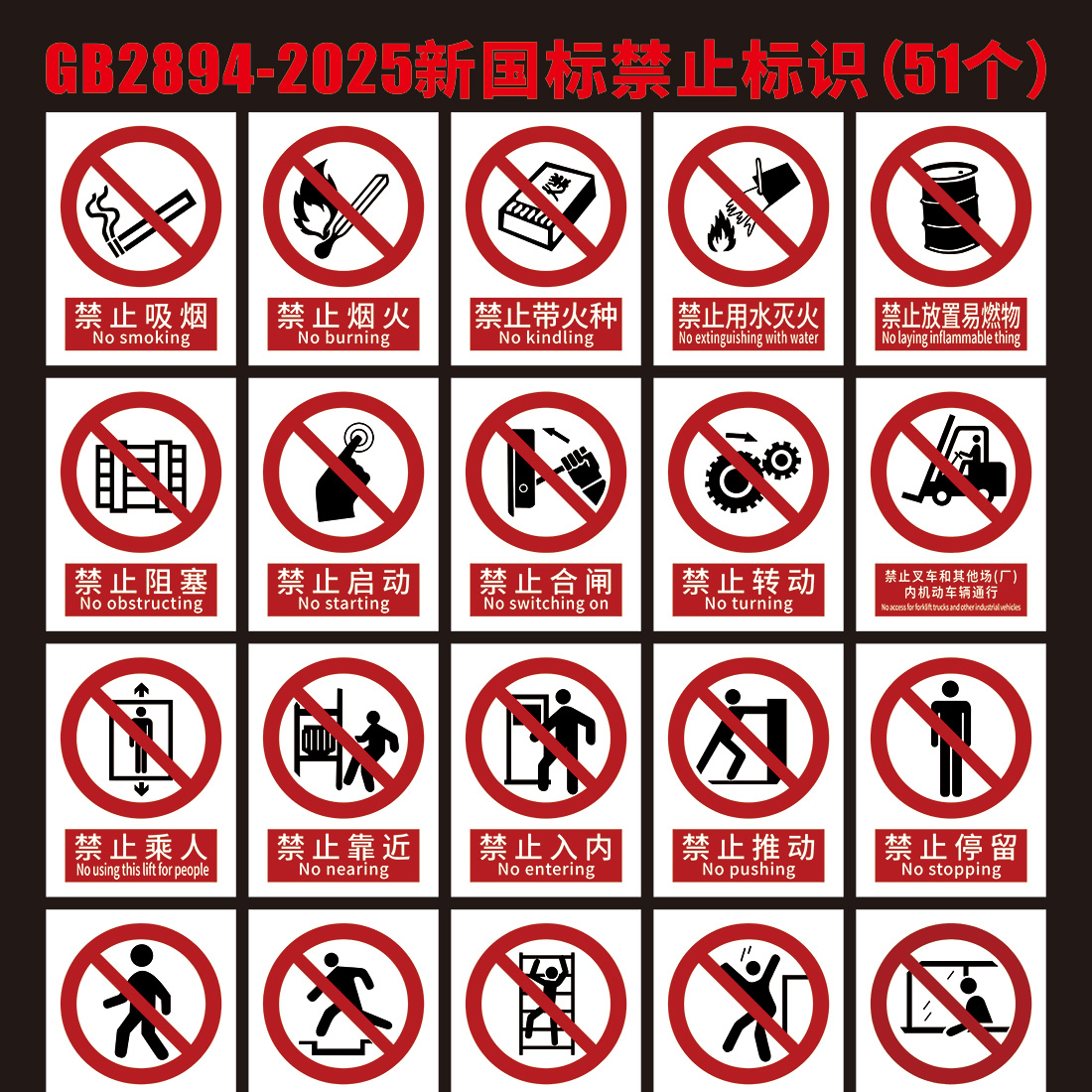 GB2894-2025新国标禁止标识警告标志插图