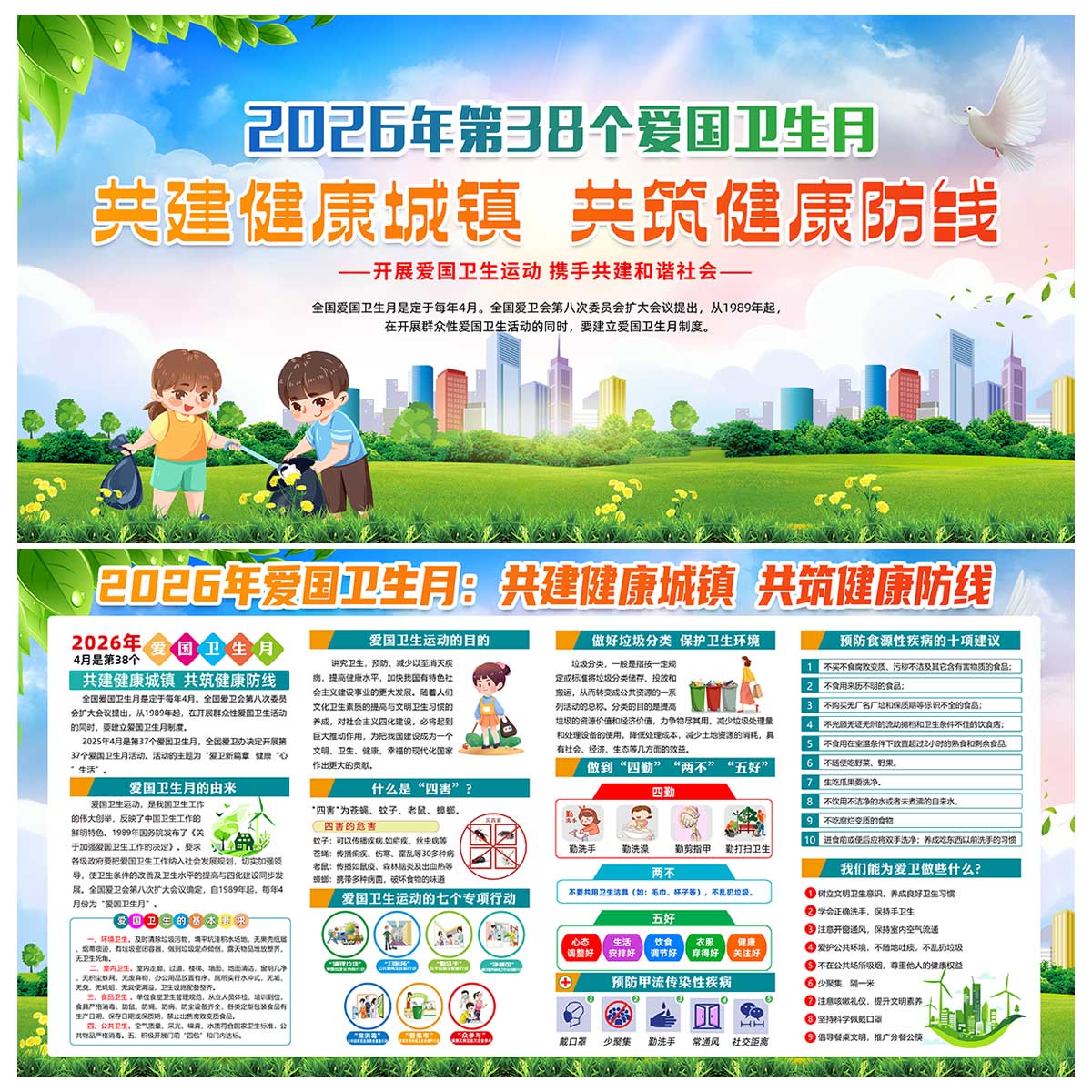2026年爱国卫生月主题展板插图
