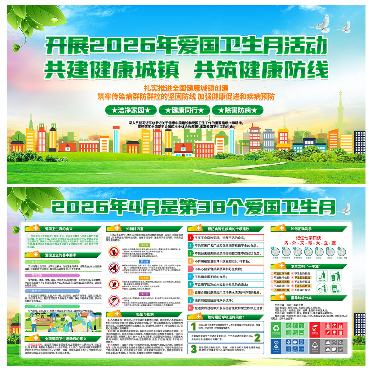 爱国卫生月展板插图